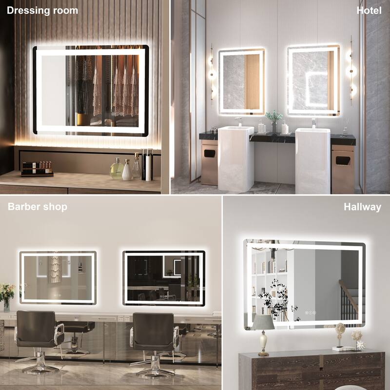 QuivaraView Frameless Front and Back LED lighted Vanity Mirror
