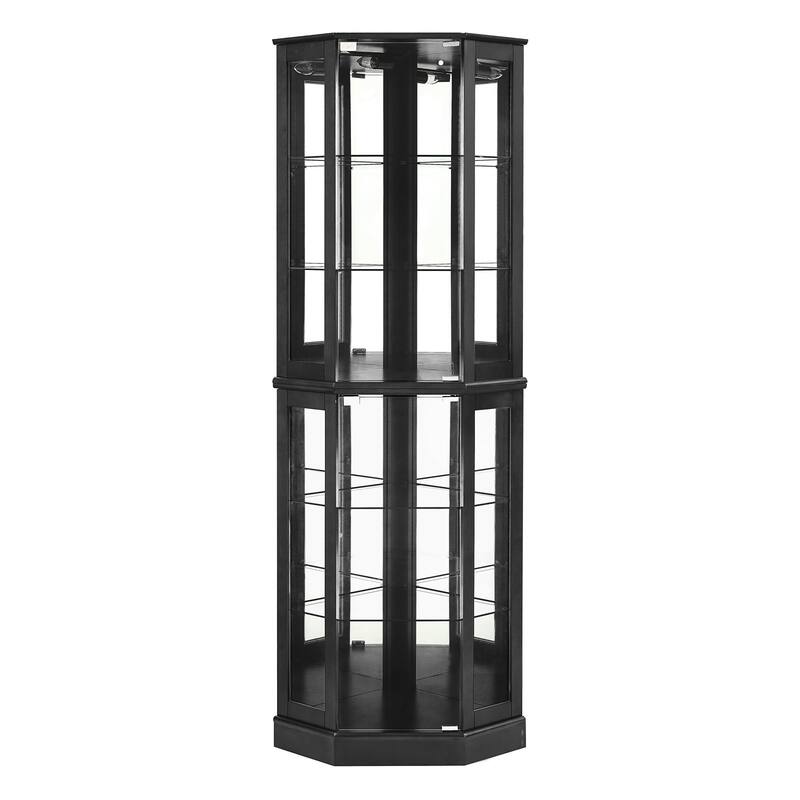 26 in. Width Display Cabinet Lighted Corner China Cabinet