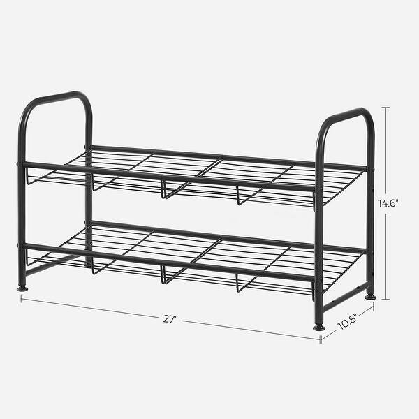 2-Tier Metal Shoes Rack - 10.8”D x 27”W x 14.6”H (27.5 x 68.5 x 37 cm ...