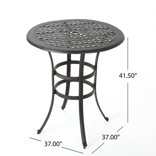 32 inch round patio table with umbrella hole 32" Aluminum Dining CT004A | black, aluminum, weather resistant, umbrella-hole this table offers a shaded retreat for outdoor relaxation. Bistro Table Tempered Glass Patio