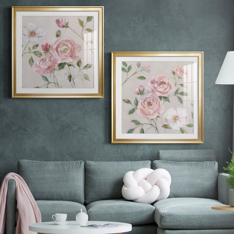 Cottage Sweet Roses I Premium Framed Print - Ready to Hang