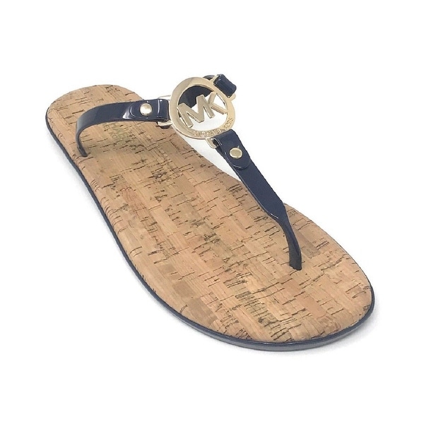 michael kors navy flip flops