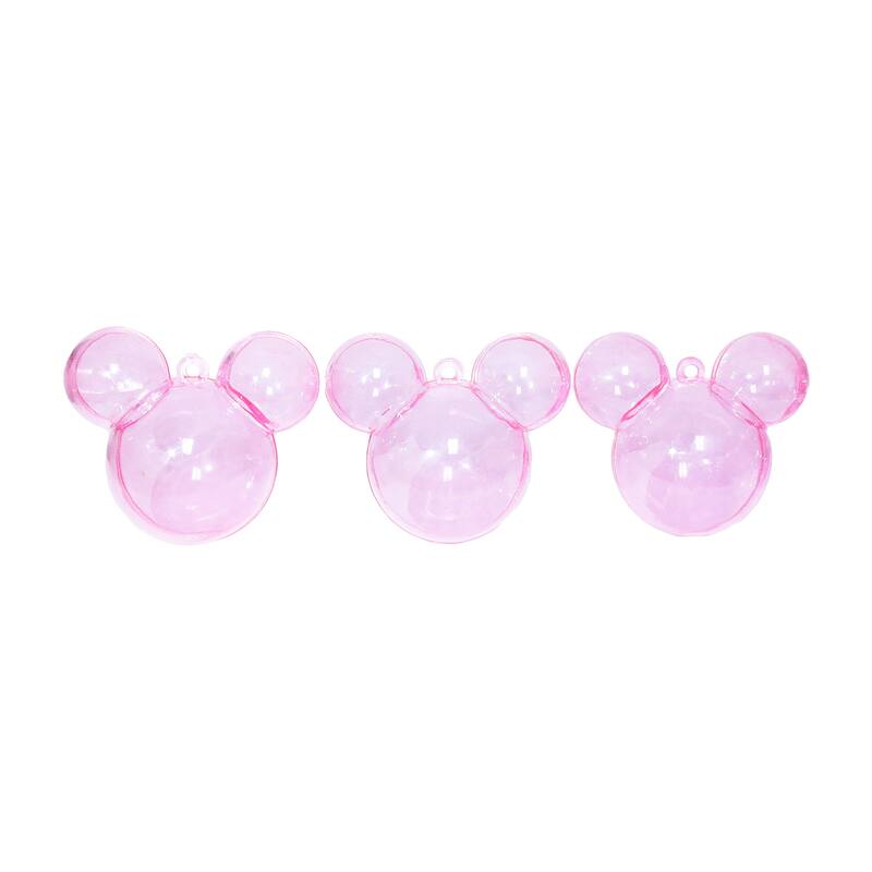 Set of 24 pcs Pink Plastic Mouse Baby Shower Party Favor Candy Holder Gift Box 2.5in - 2.5" H x 2.75" W x 1.5" DP