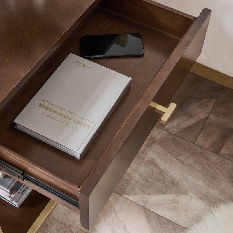Contemporary Charging One Drawer Nightstand Side Table