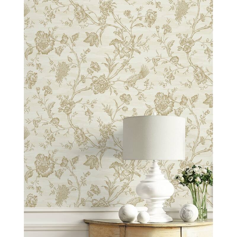 Seabrook Designs Stoney Brook Floral Unpasted Wallpaper