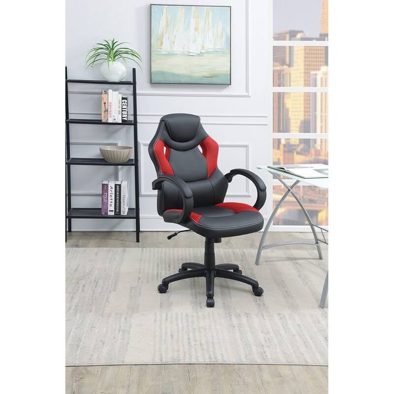 Modern Upholstered Office Chair with Adjustable Height & Cushioned Comfort for Gaming & Work