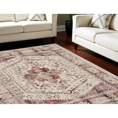 HomeRootsFloral Transitional Rectangle Area Rug - 118' X '94' X '0.5