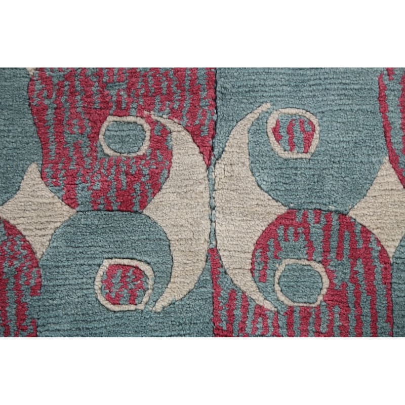 Vegetable Dye Nepalese Area Rug Hand-knotted Oriental Wool Carpet - 5'2" x 8'0"