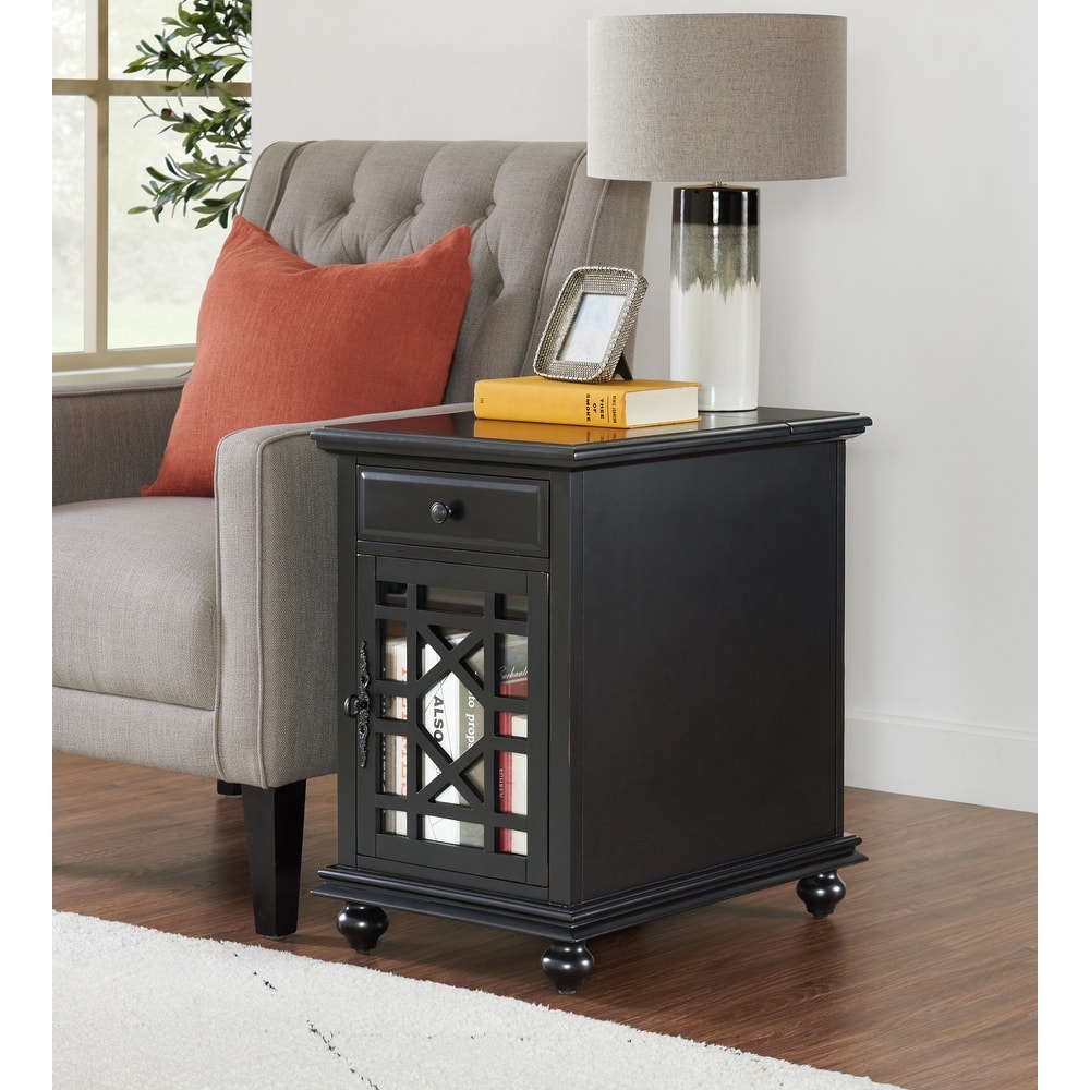 Elegant Chairside Table with Charging Station