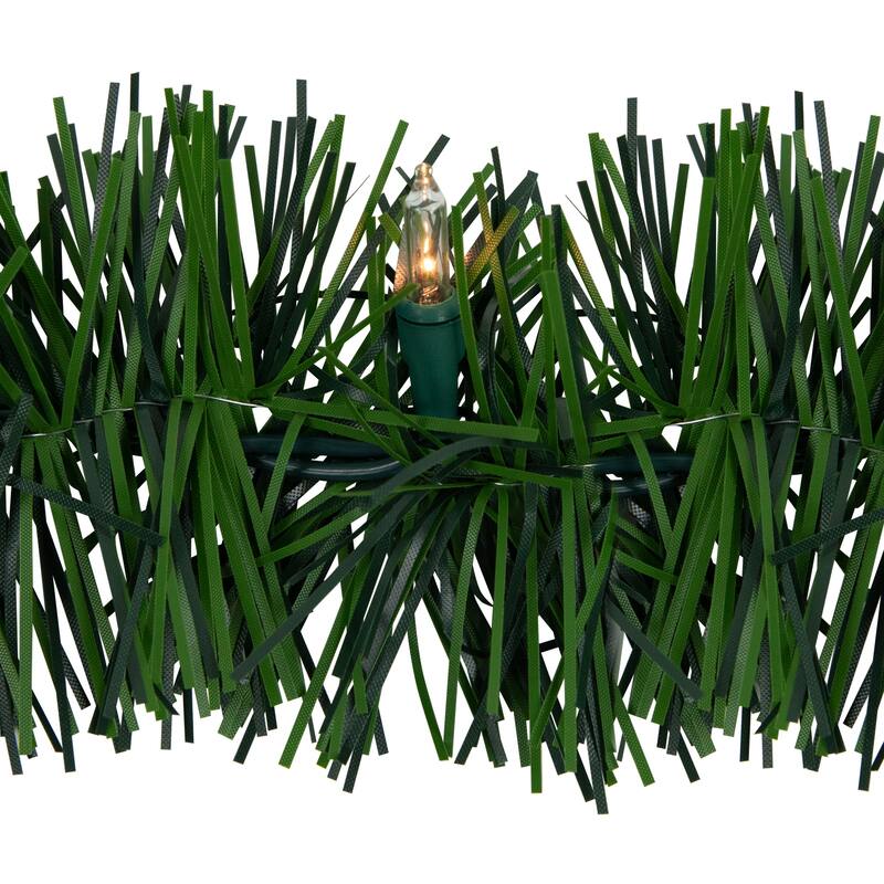 18' Pre-Lit Pine Two-tone Artificial Christmas Garland - Clear Lights