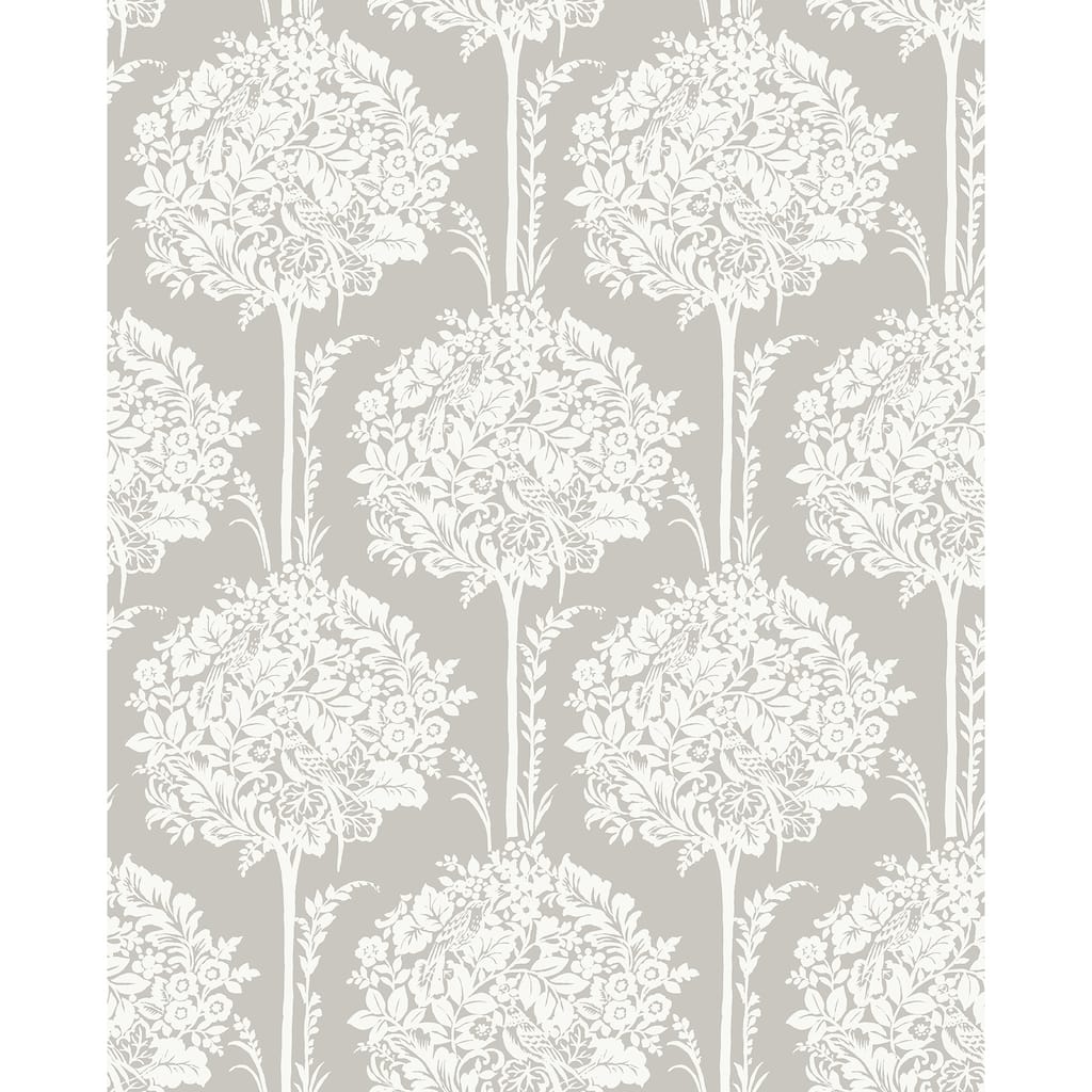 A-Street Prints Zaria Grey Topiary Wallpaper