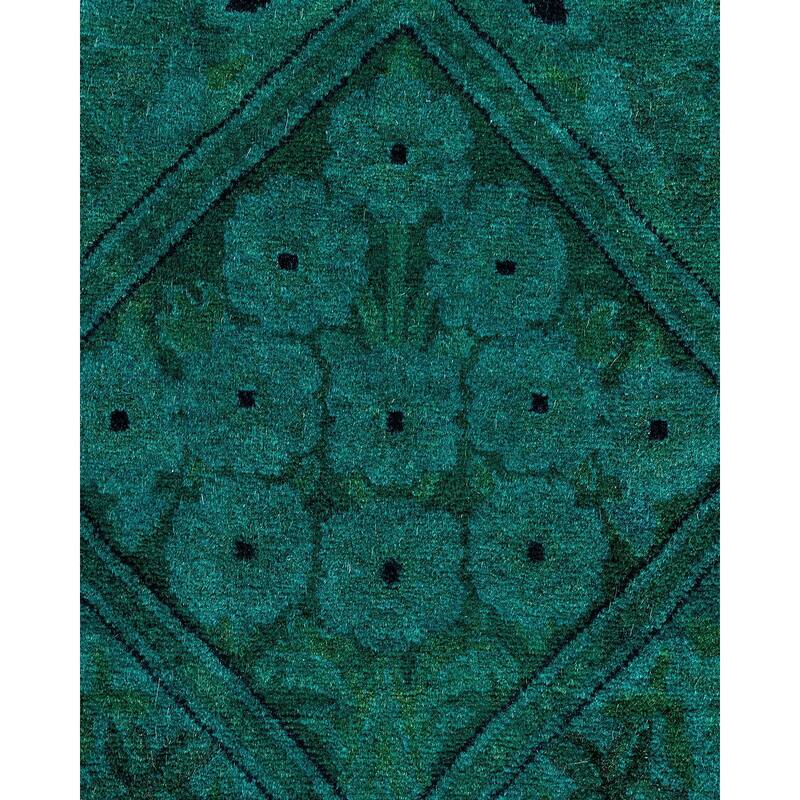 Fine Vibrance, One-of-a-Kind Hand-Knotted Area Rug - Green, 6' 1" x 6' 1" - 6' 1" x 6' 1"