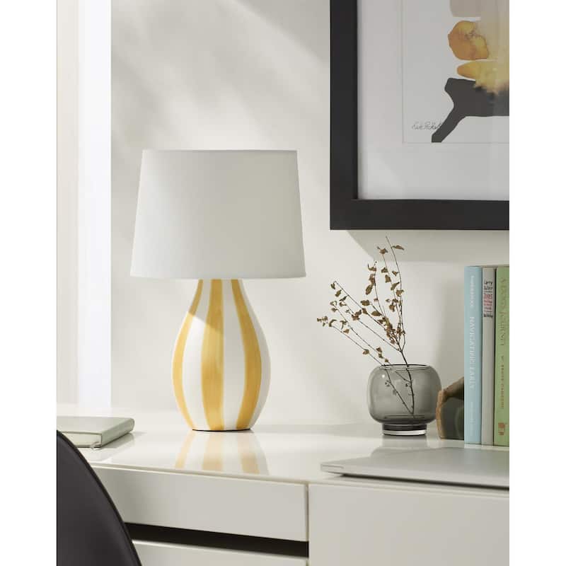 Livabliss Melbu Traditional Accent Table Lamp - 14"H x 9"W x 9"D - Yellow