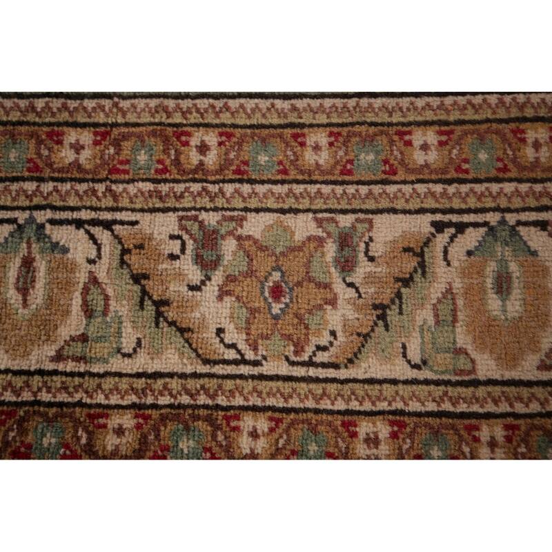 Green Anatolian Turkish Accent Rug Hand-Knotted Wool Carpet - 3'3" X 6'0"