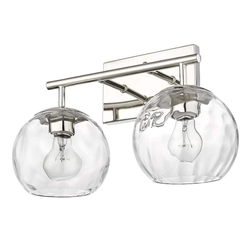 Mackenzie 2-light Polished Nickel Bath/ Vanity Fixture w/ Water Glass