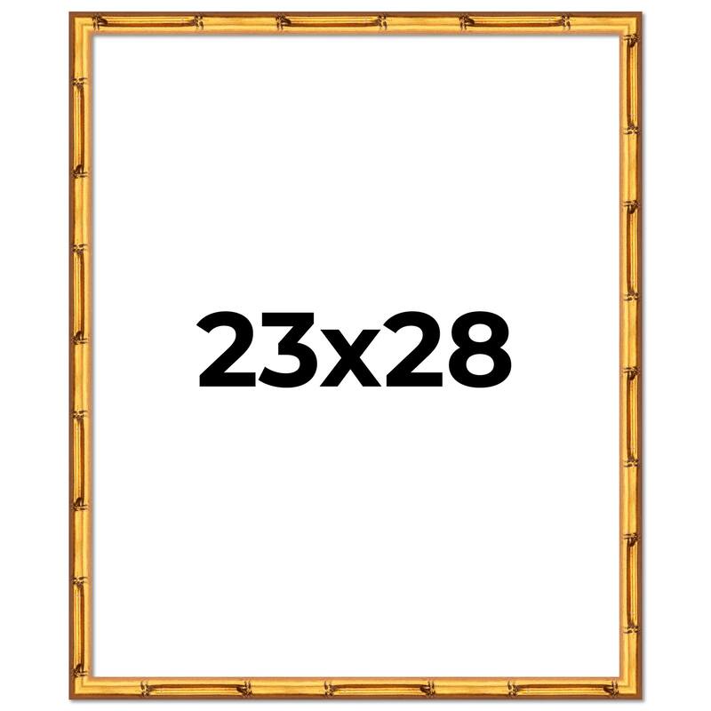 23x28 Frame Gold Bamboo Picture Frame Modern Photo Frame Includes UV Acrylic Shatter Guard Front Acid Free Foam Backing Board