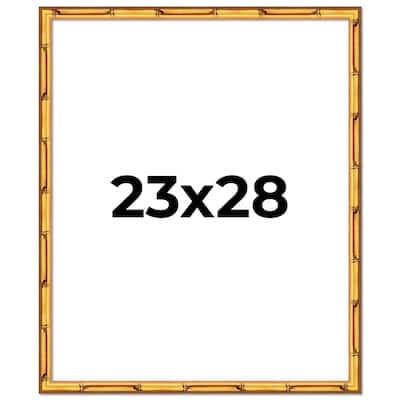 23x28 Frame Gold Bamboo Picture Frame Modern Photo Frame Includes UV Acrylic Shatter Guard Front Acid Free Foam Backing Board