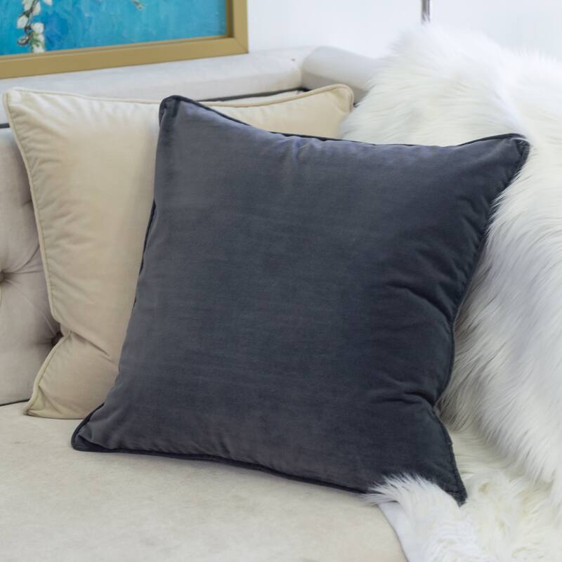 Elisa Velvet 20" Square Decorative Throw Pillow 2PK