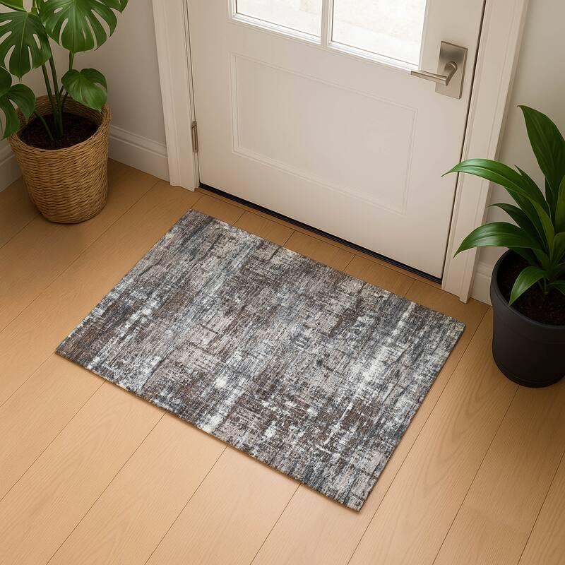 Premium Washable Super Soft Modern Hatch Mayfield Rug - Brown - 1'8" x 2'6"