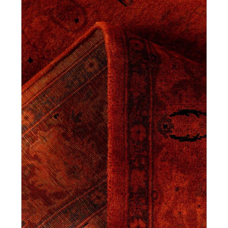 Overdyed One-of-a-Kind Hand-Knotted Area Rug - Orange - 3' 0" x 8' 7"
