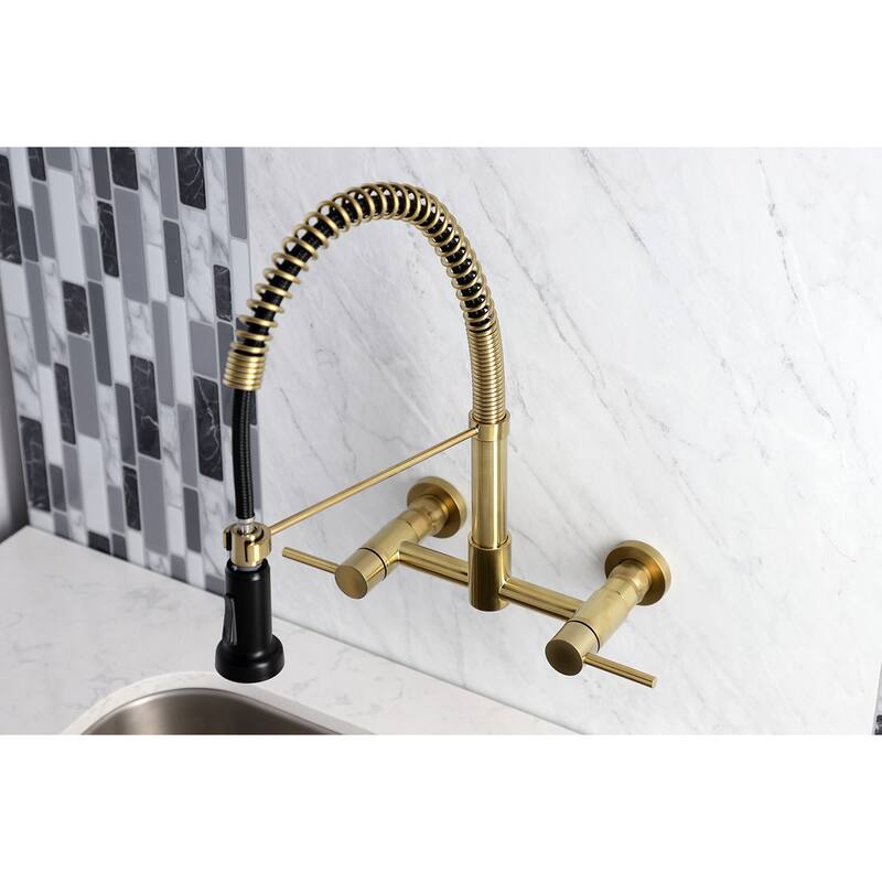 Concord Two-Handle Wall Mount Pull-Down Kitchen Faucet