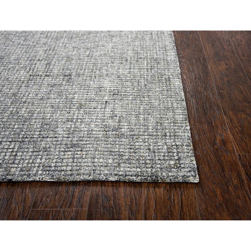 Alora Decor Storm Grey and Beige Hand-tufted Geometric Wool Rug