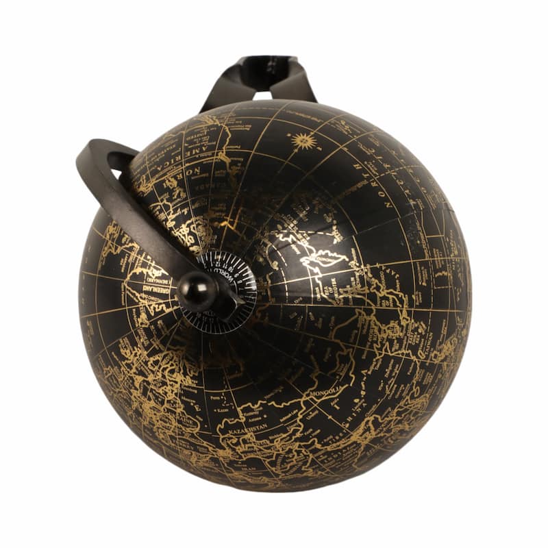 Modern Globe Sculpture with Unique Metal Stand for Home Decor