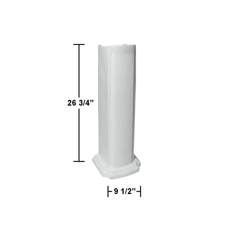 White Pedestal Sink Porcelain Leg Part 26.75" H Basin Leg Support Renovators Supply