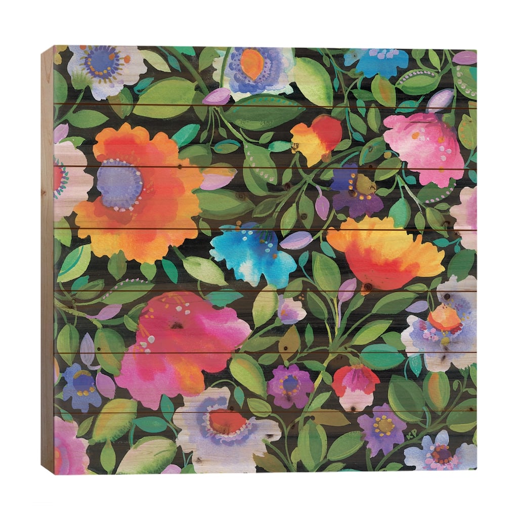 India Garden I Print On Wood by Kim Parker - Multi-Color