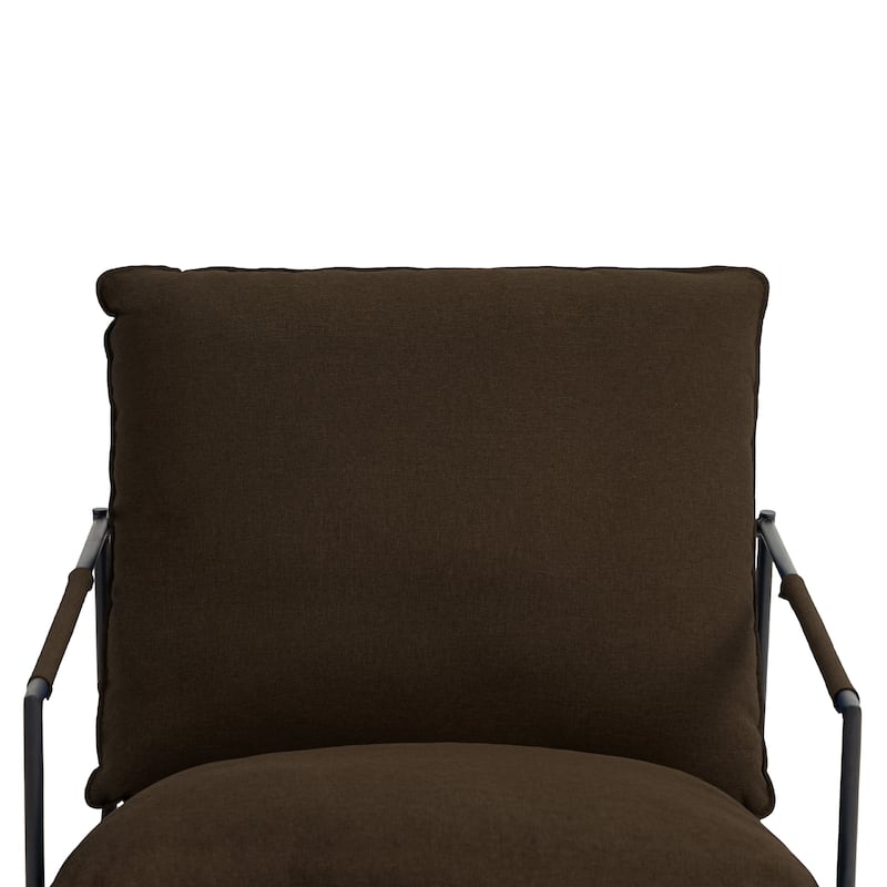 Metal Framed Accent Chair Sling Armchair with Bag Cushion