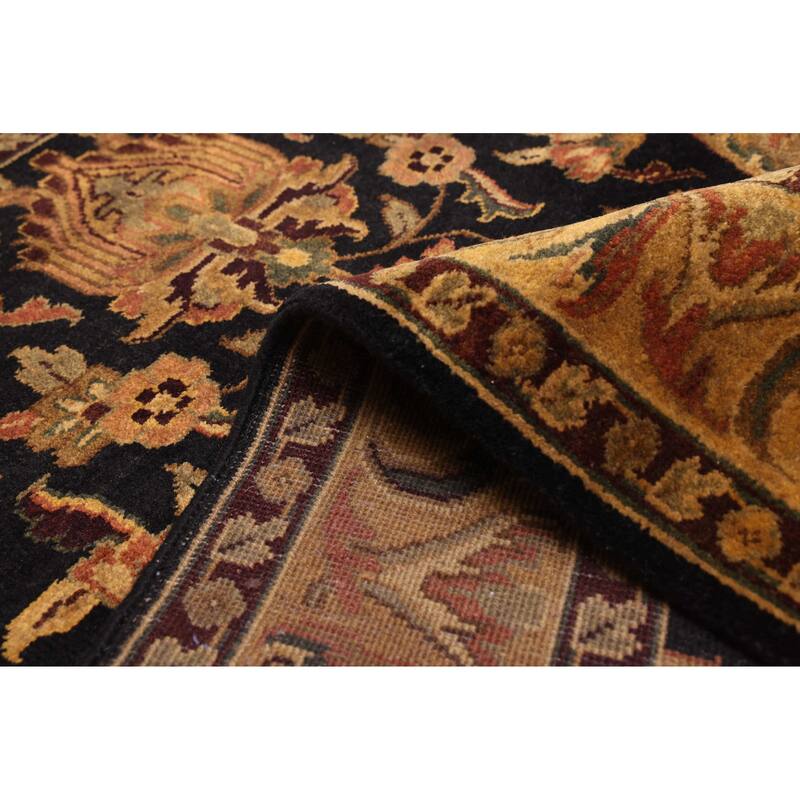 ECARPETGALLERY Hand-knotted Finest Agra Jaipur Black Wool Rug - 4'0 x 5'11
