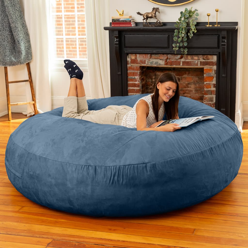Jaxx 6 Foot Cocoon - 2-in-1 Giant Bean Bag Chair for Adults & Convertible Bean Bag Bed