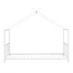 preview thumbnail 8 of 8, Twin Size Metal House Bed with Roof, Easy Assembly, White