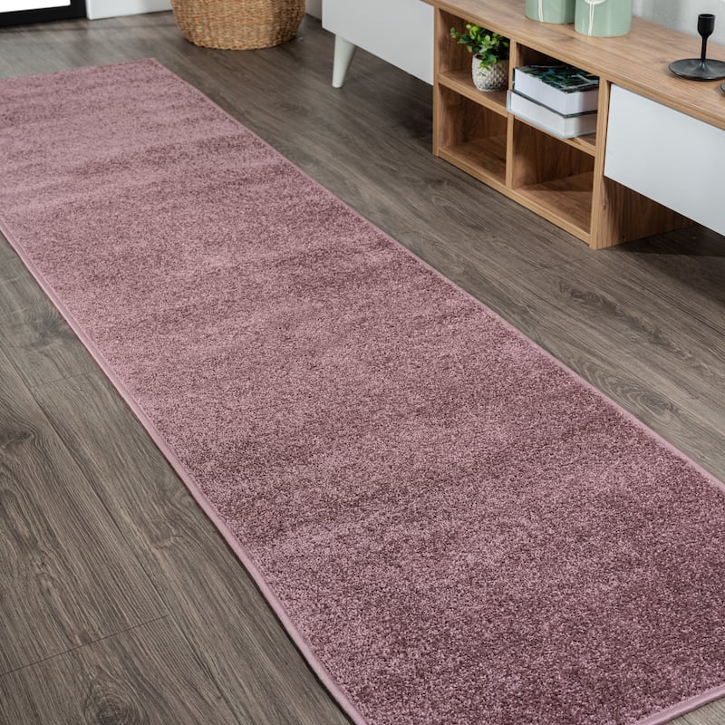 JONATHAN Y Tumbling Solid Low-Pile Area Rug - 2 X 14 - Light Purple