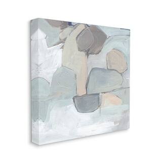 Stupell Abstract Neutral Geometric Shapes Round Rock Landscape Canvas ...