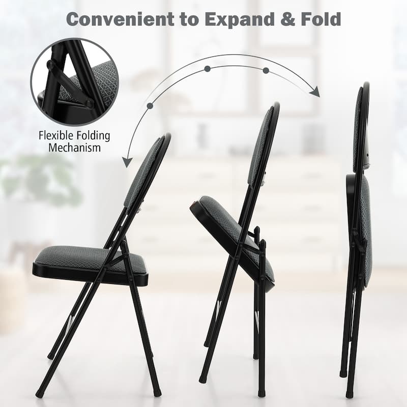 Costway 4 Pack Folding Chairs Portable Padded Office Kitchen Dining - See Details