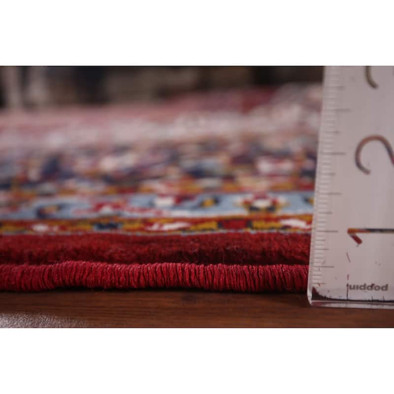 Red Kashan Turkish Area Rug Traditional Floral Machine Made Carpet - 9'9" x 12'4"
