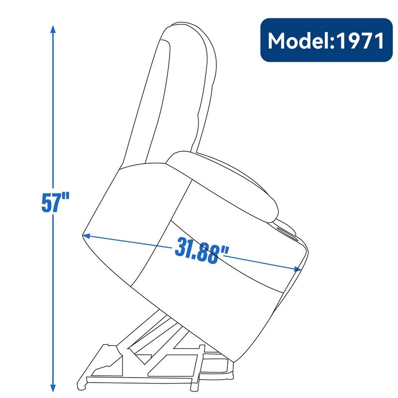 Roomfitters Oversized Power Lift Recliner, Massage Chair with USB A & C Ports and Dual Steel Cup Holders, Beige