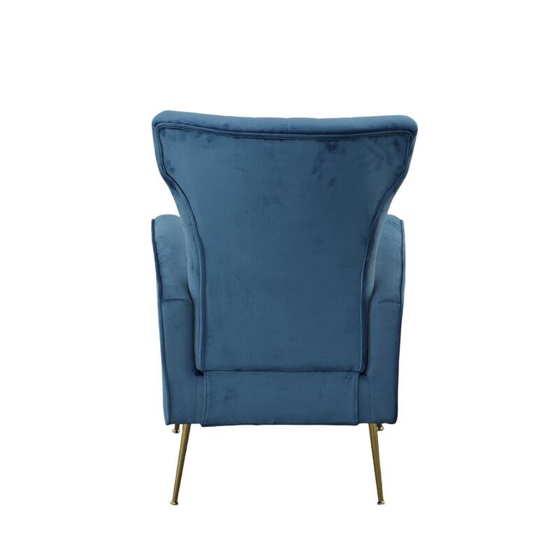 Velvet Upholstered Wingback Armchair - 41.25" - Navy Blue