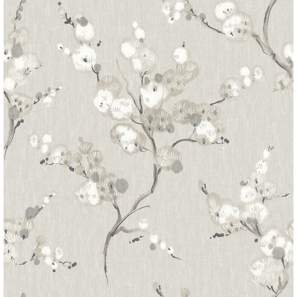 A-Street Prints Bliss Taupe Blossom Wallpaper