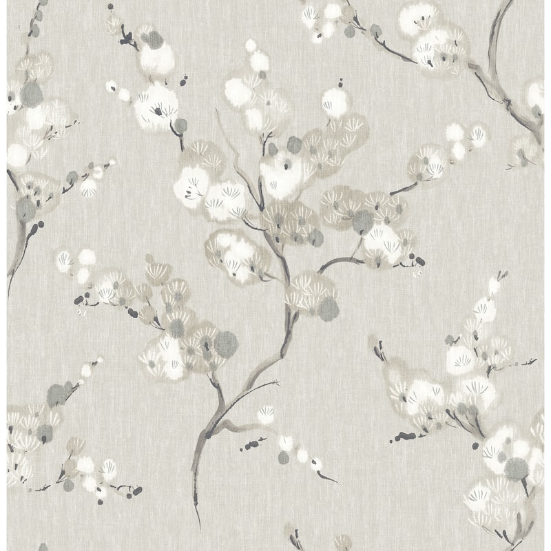 A-Street Prints Bliss Taupe Blossom Wallpaper