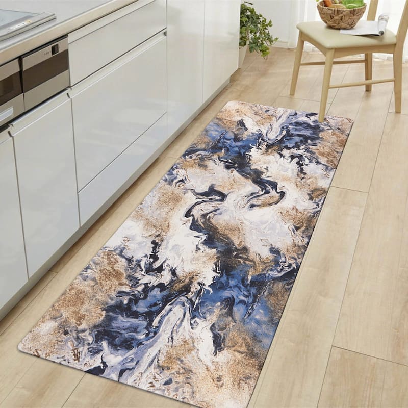 Contemporary Abstract Cushioned Anti Fatigue Standing Kitchen Mat - 18 in. X 47 in.
