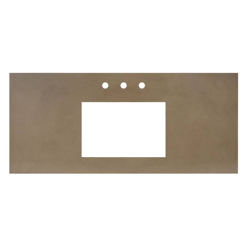 NativeStone Concrete Vanity Top - Rectangle Sink Cutout with 8" Widespread Faucet Holes (Top Only)