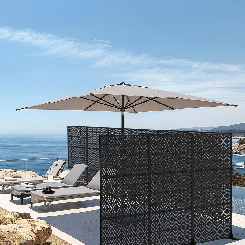 Outdoor Privacy Screen Metal Privacy Screen Panel Free Standing - 72*47