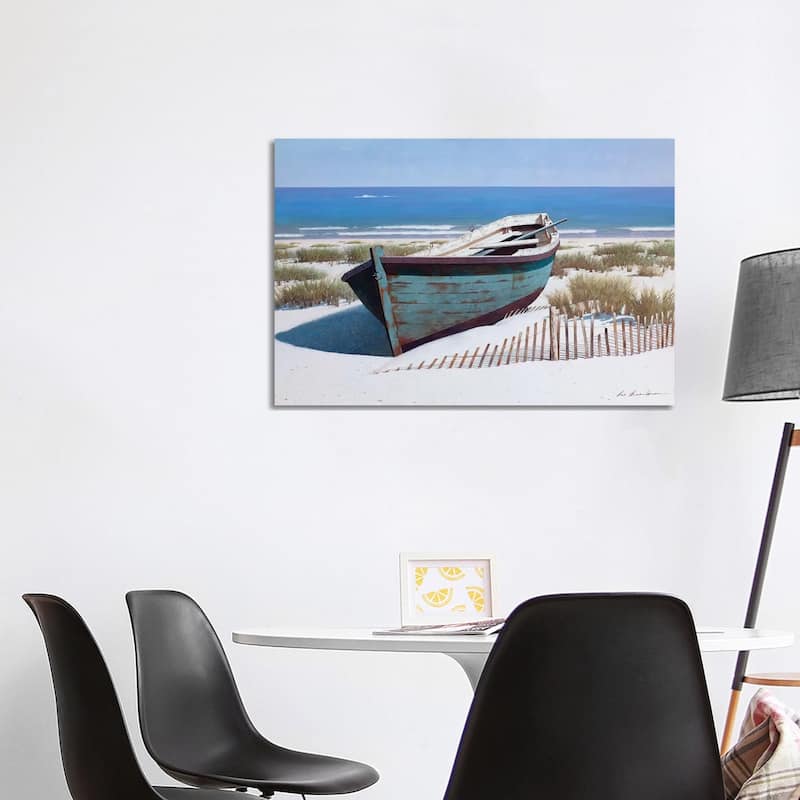 iCanvas "Blue Boat on Beach" by Zhen-Huan Lu Canvas Print - 26x40x1.5