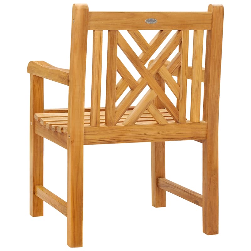 Chic Teak Chippendale Teak Wood Indoor/ Outdoor Dining Arm Chair