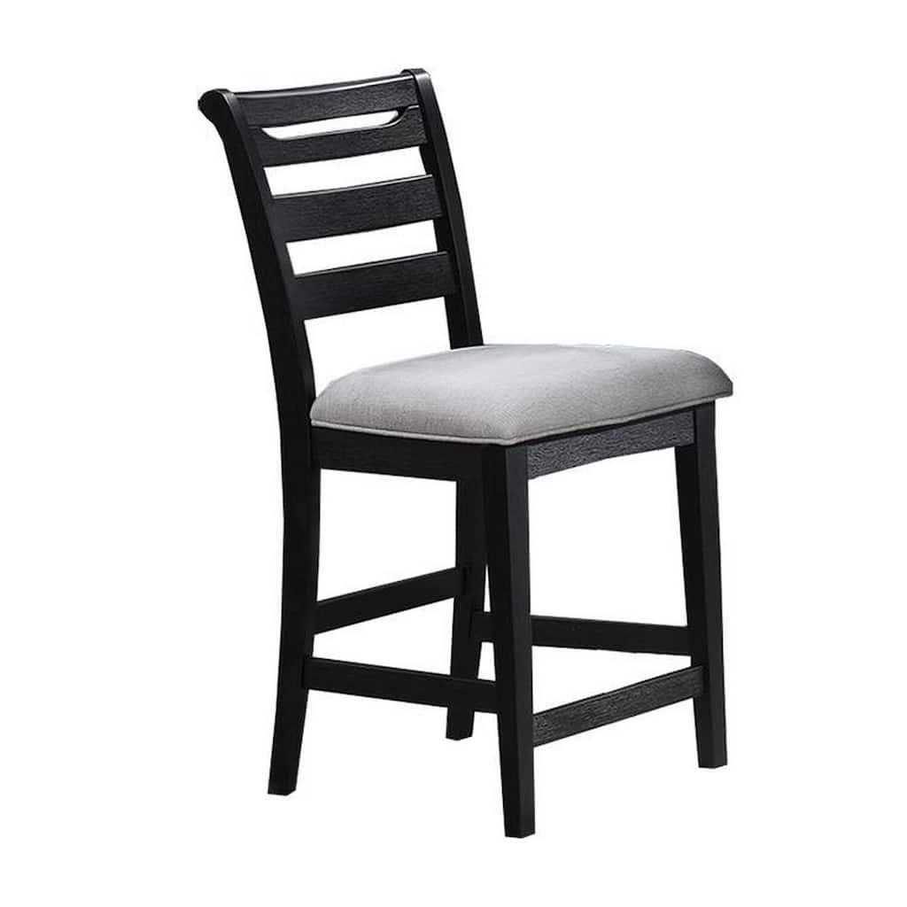Black/Gray Fabric Upholstered Wood Frame Dining Chair, Sturdy Dining Chair for Dining Rooms - 22.75