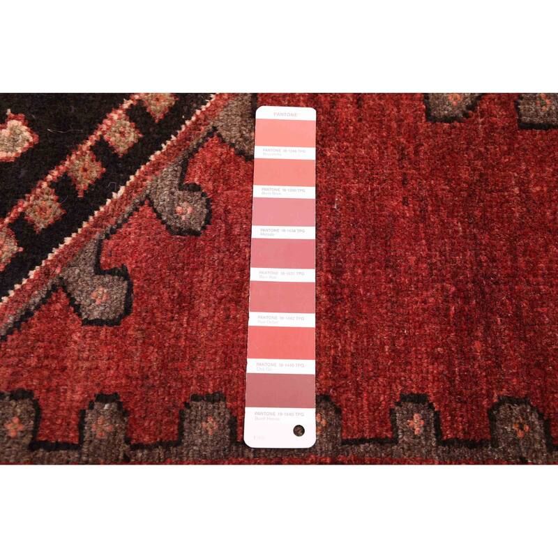 ECARPETGALLERY Hand-knotted Anatolian Vintage Dark Red Wool Rug - 4'0 x 6'11