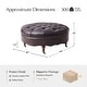 preview thumbnail 11 of 25, HULALA HOME Idalia Traditional Genuine Leather Ottoman with Caster Wheels and Solid Wood Legs