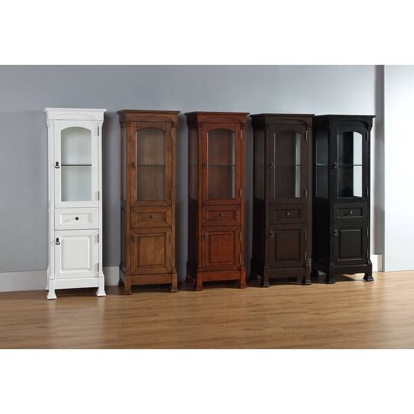 Brookfield 20 in. W x 16.26 in. D x 65 in. H Wall Mounted Bath Linen Cabinet with Glass Door in Bright White Brookfield 20 in. W x 16.26 in. D x 65 in. H Wall Mounted Bath Linen Cabinet with Glass Door in Bright White